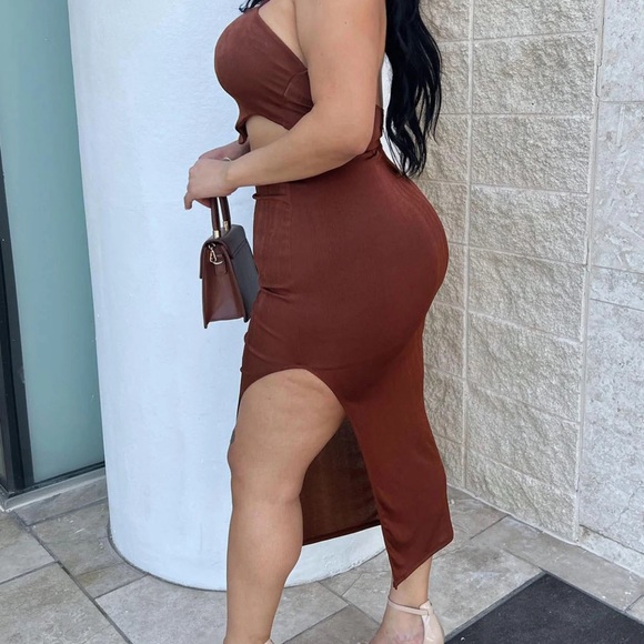 2 Piece Skirt Set Brown 2x - Picture 3 of 8